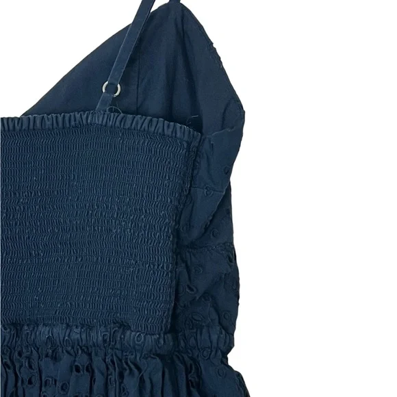 J. Crew | Navy eyelet spaghetti strap fit and flare mini sundress extra … - Picture 8 of 10